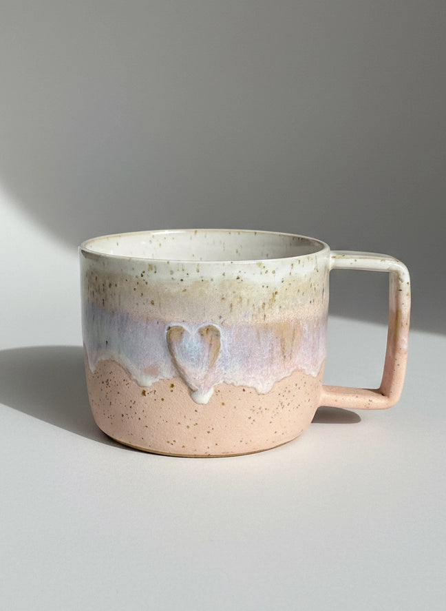 Ceramiczny Kubek z Sercem Różowy 330 ml | HD