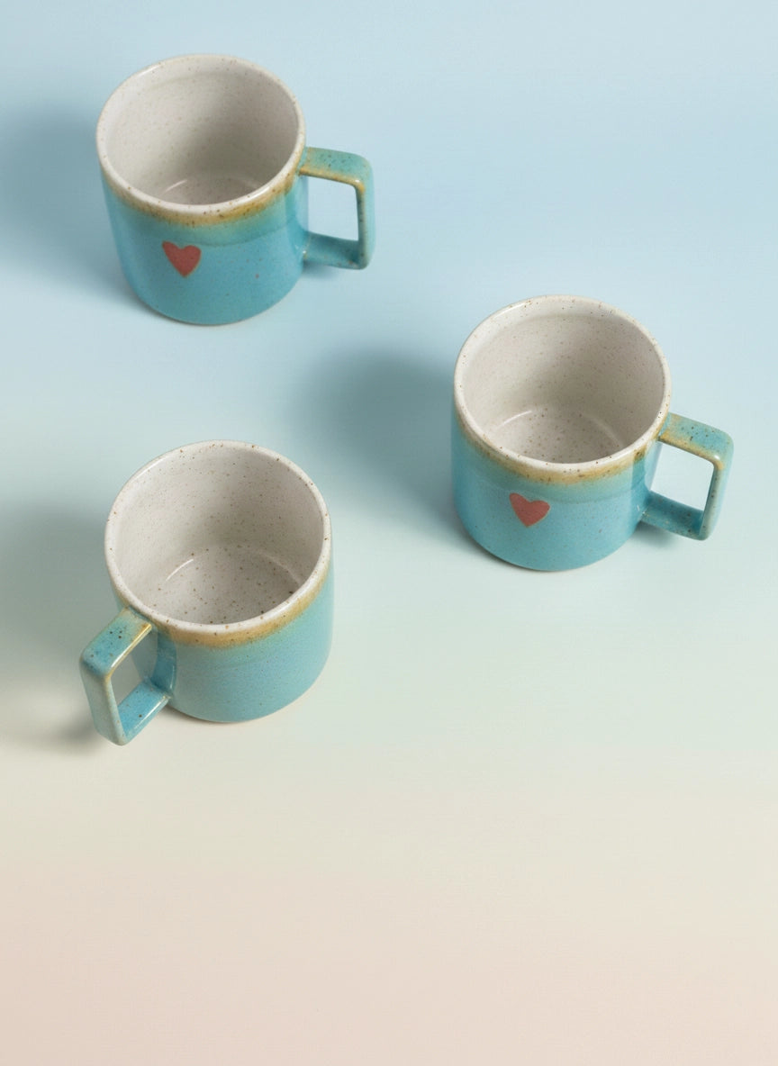 Duży Kubek z Sercem Turkus 450 ml | HD