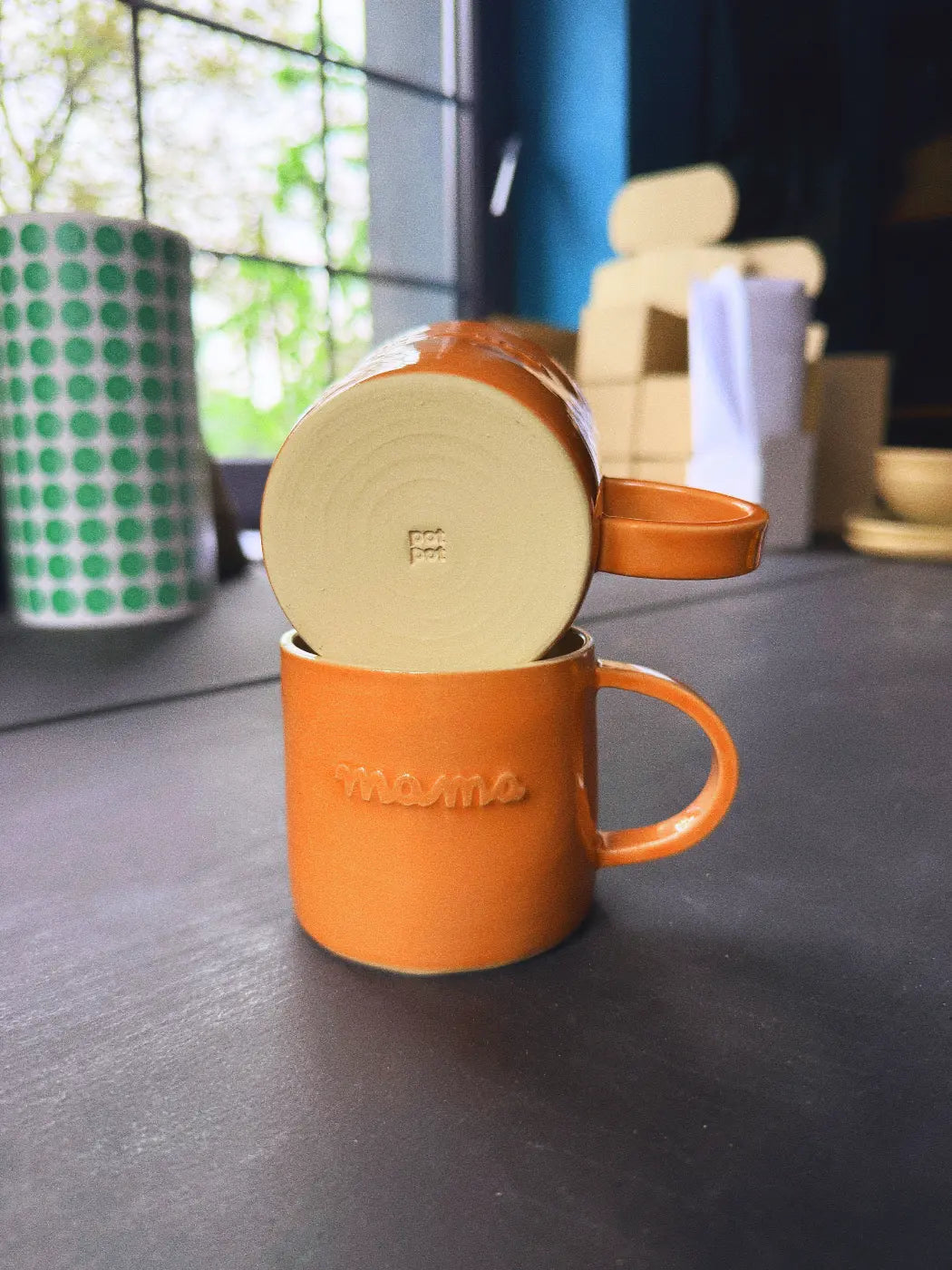 Kubek z Napisem Mama Pomarańczowy 240 ml