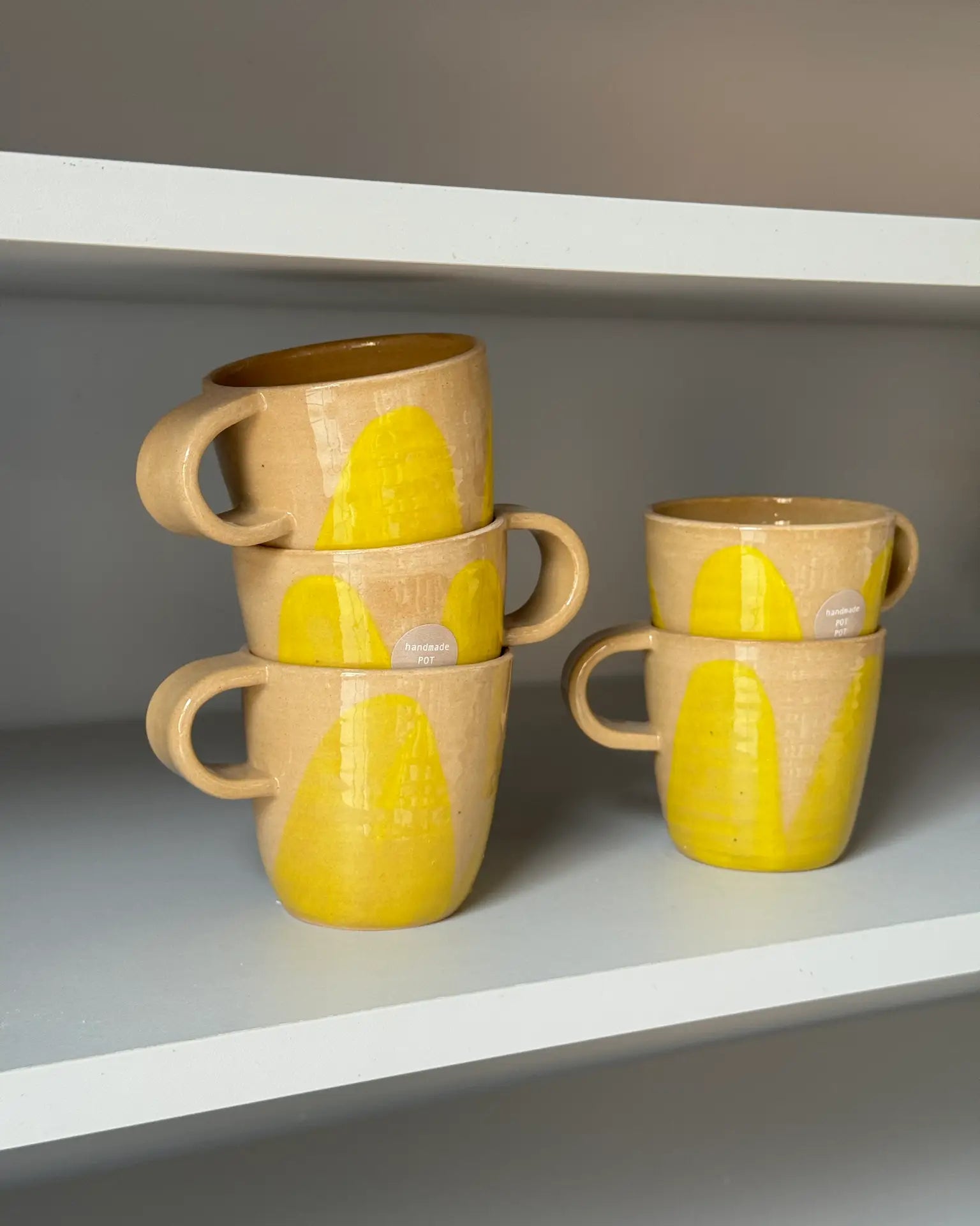 Ceramiczny Kubek Żółty Vintage 200 ml | CA