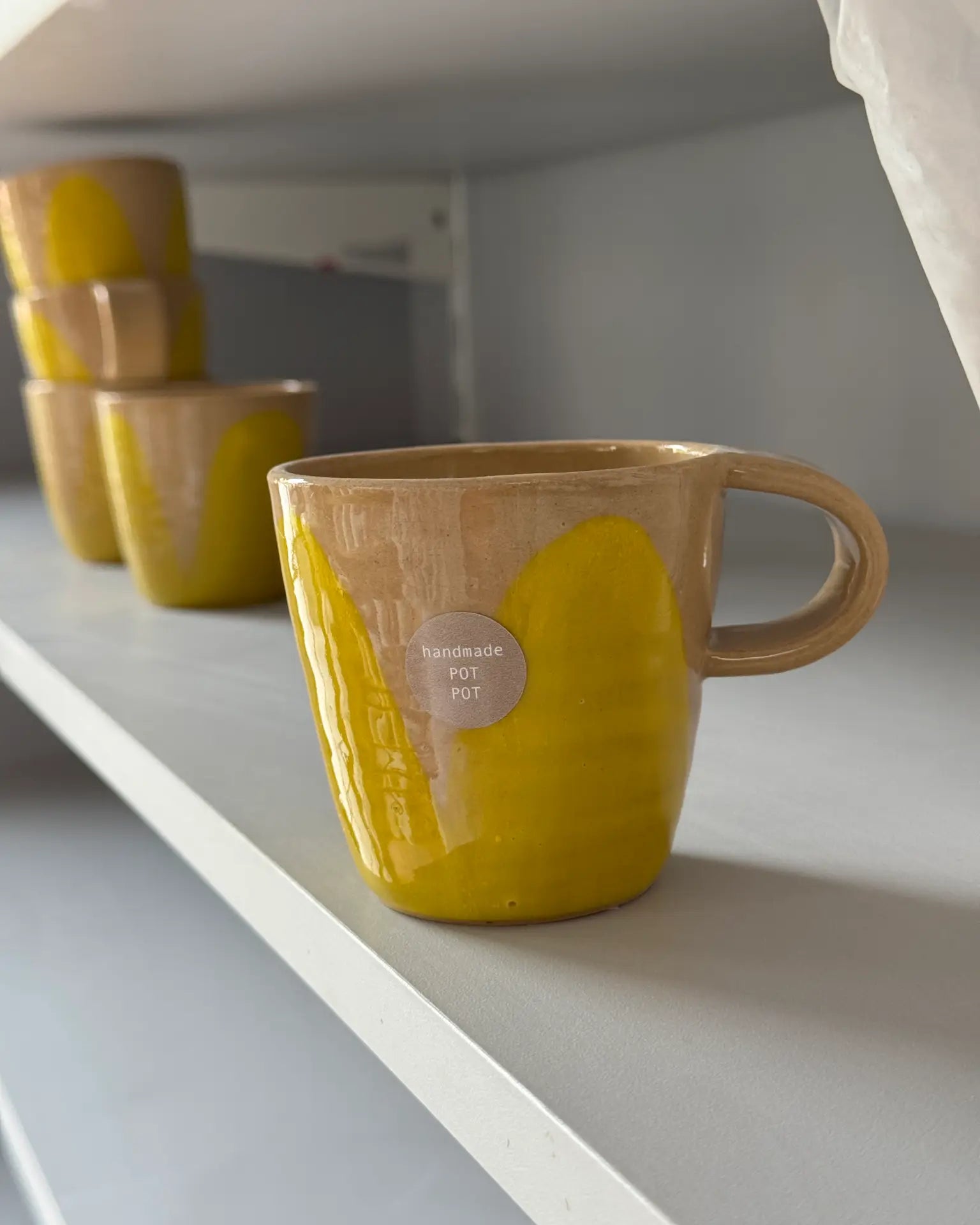 Ceramiczny Kubek Żółty Vintage 200 ml | CA