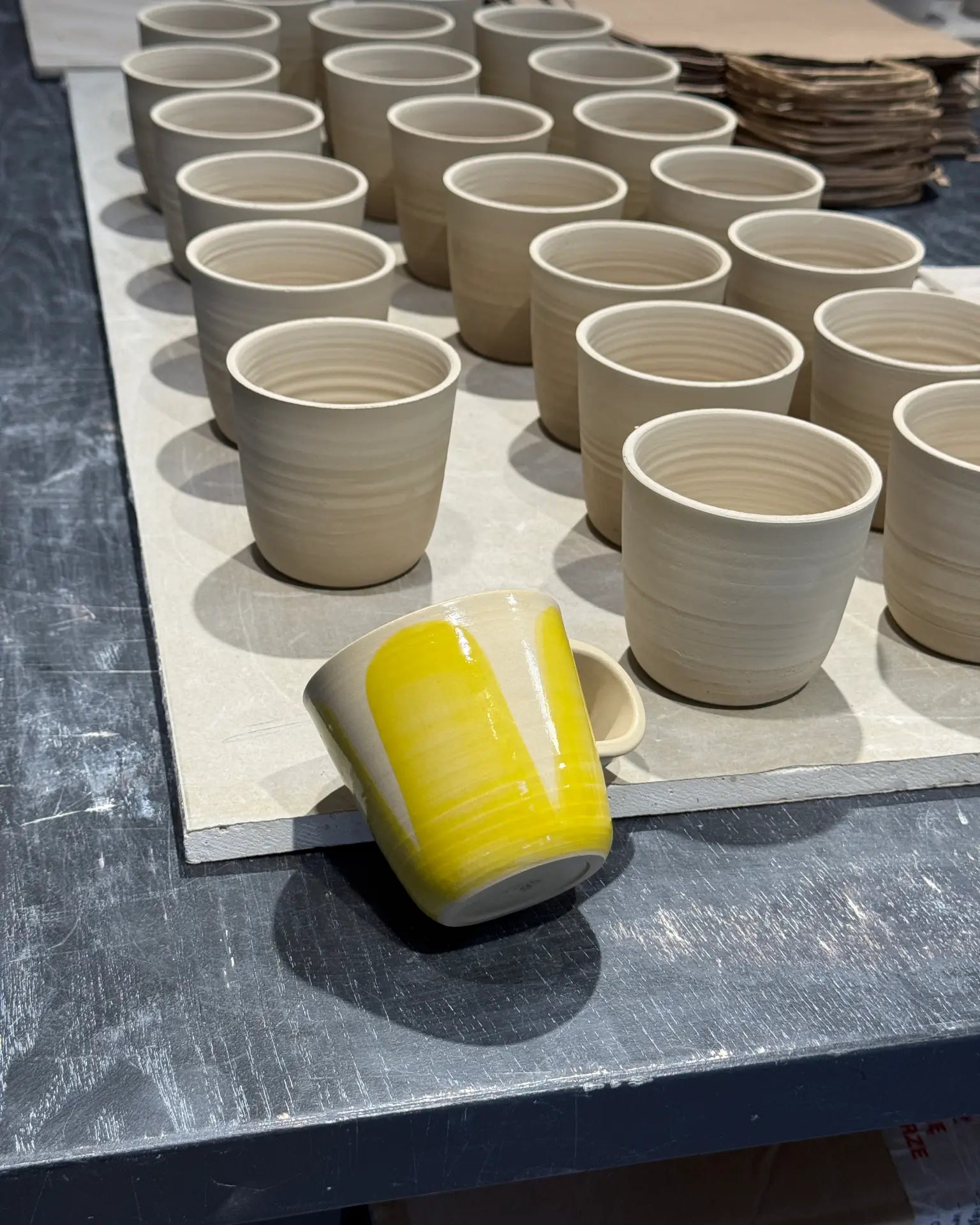 Kubek Ceramiczny Żółty Vintage 200 ml | SA