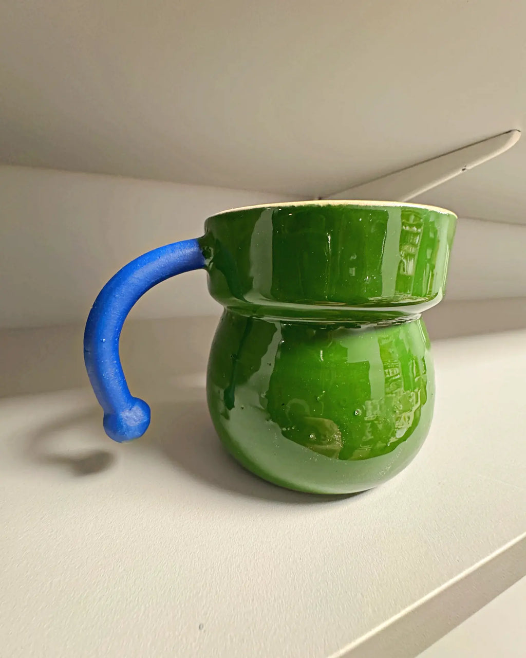 Kubek Zielony Grzybek z Uchwytem 350 ml | SA