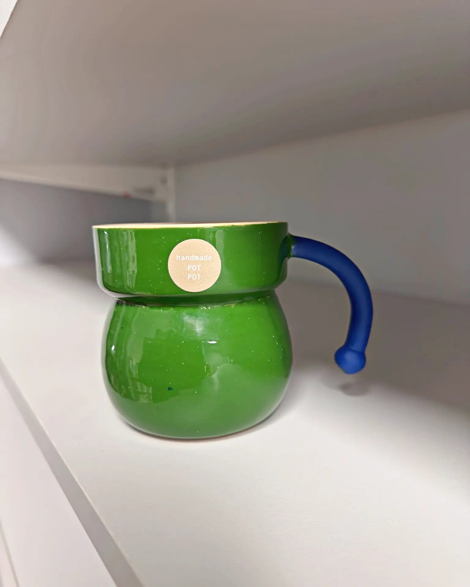 Kubek Zielony Grzybek z Uchwytem 350 ml | SA