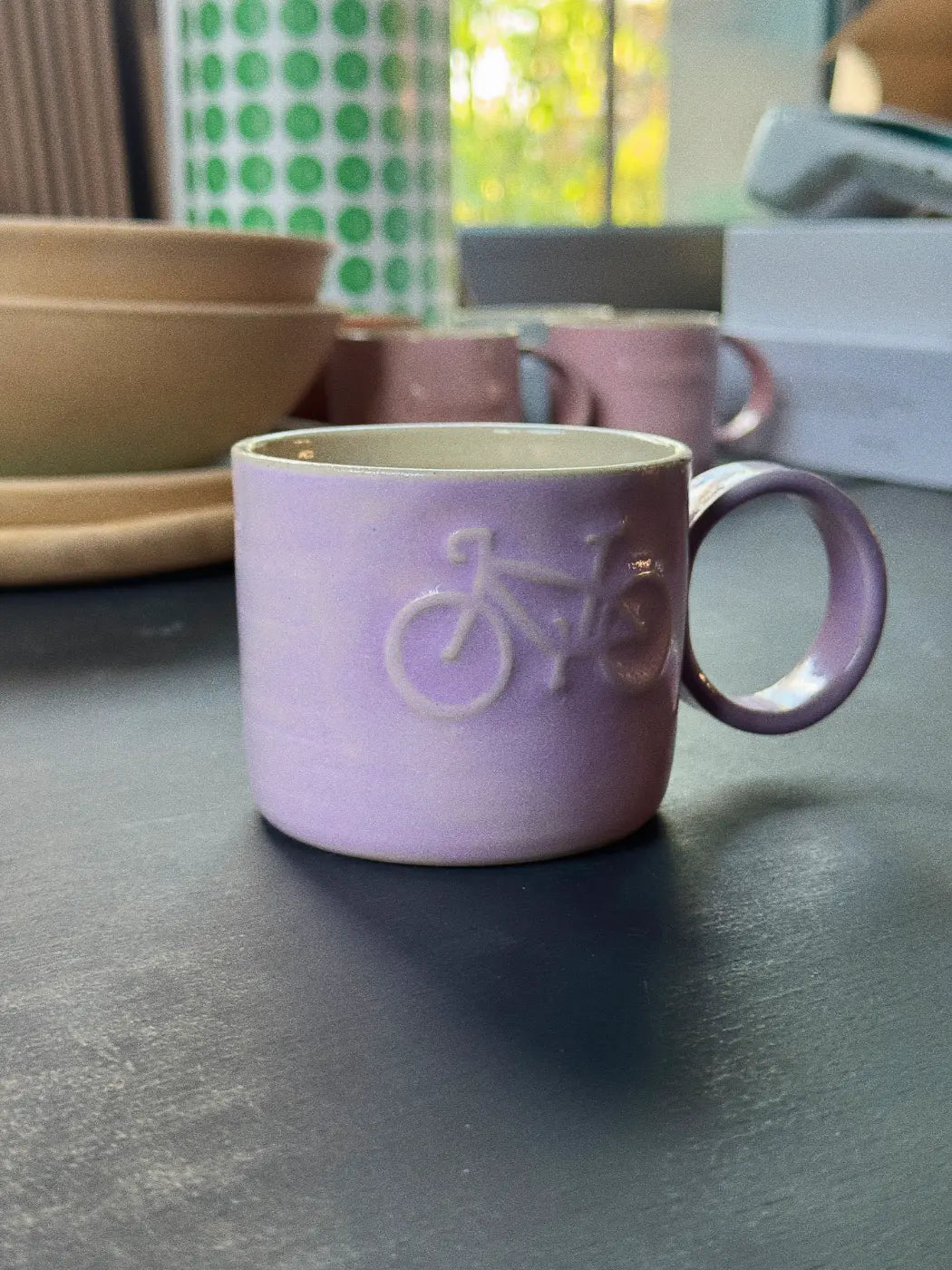Ceramiczny Kubek Fioletowy Bike 240 ml