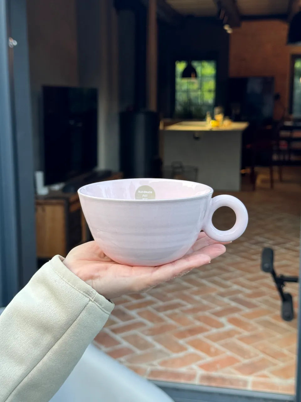 Ceramiczna Filiżanka Różowa Pastelowa 350 ml