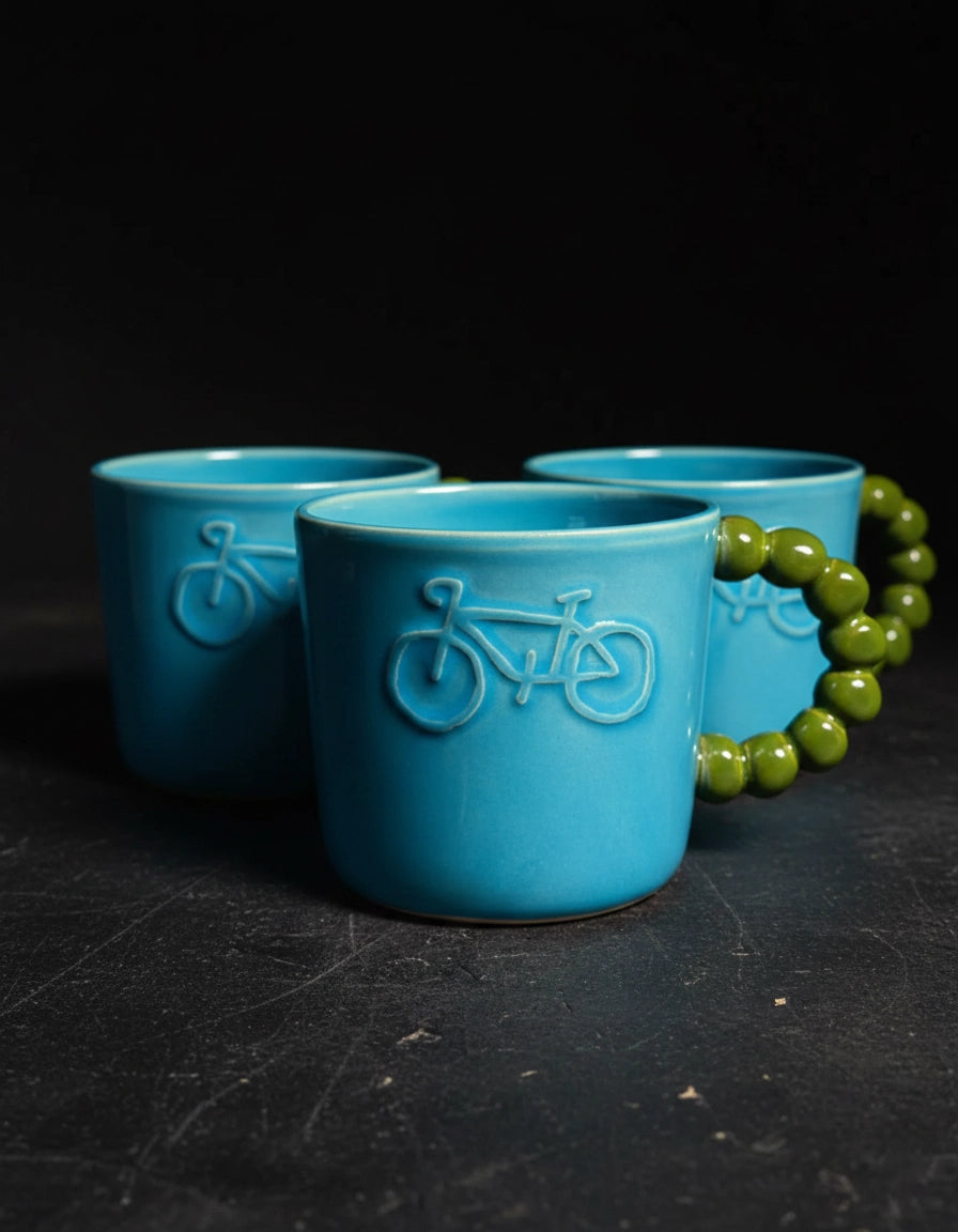 Kubek Niebiesko Zielony Bike 350 ml | SA
