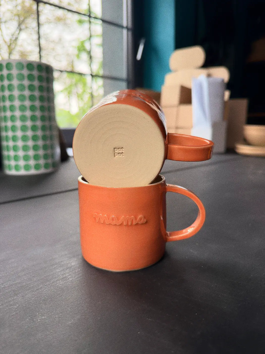Kubek z Napisem Mama Pomarańczowy 240 ml