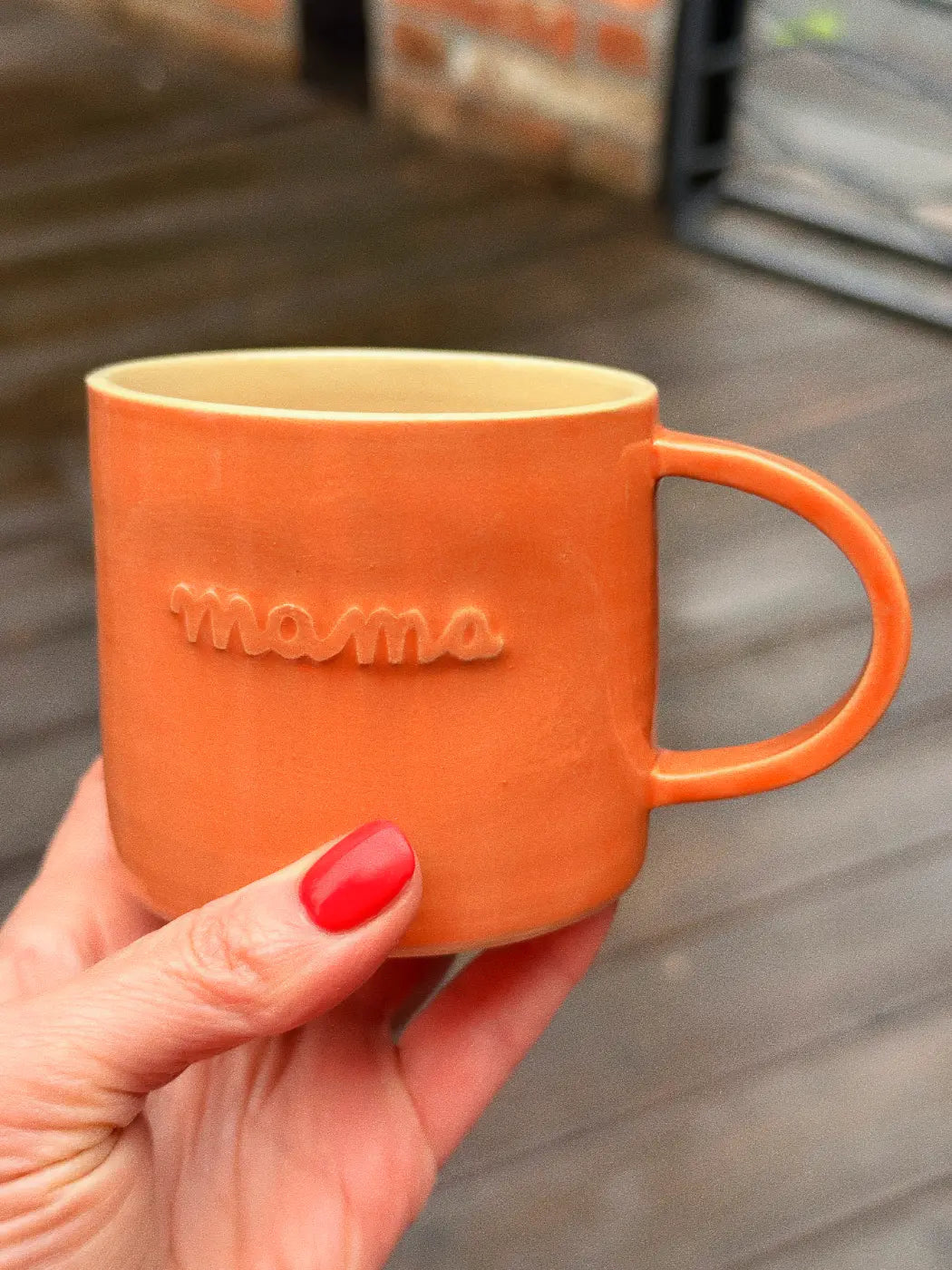 Kubek z Napisem Mama Pomarańczowy 240 ml